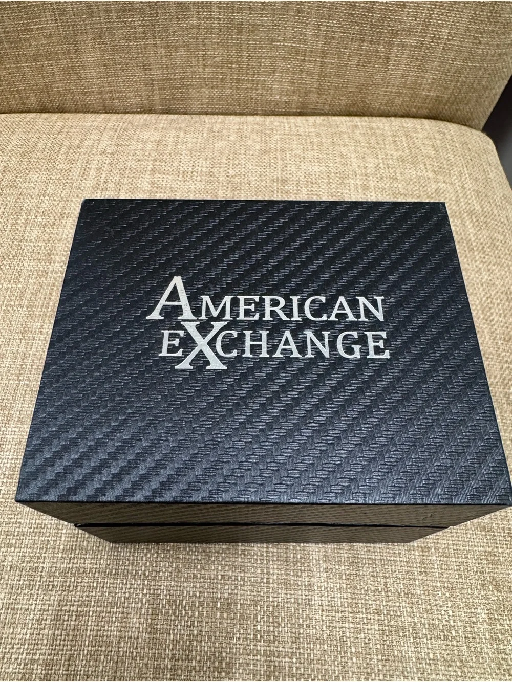 American Exchange Men’s Quartz Analog-Digital Watch Blue Leather Strap Gold Box